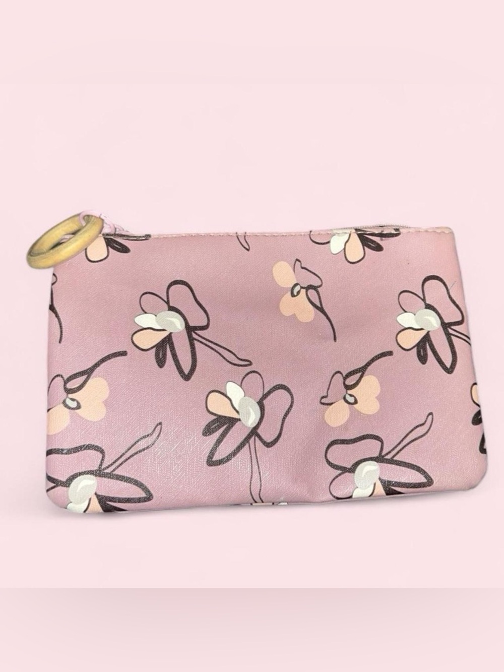 Floral Print Purple Makeup Pouch